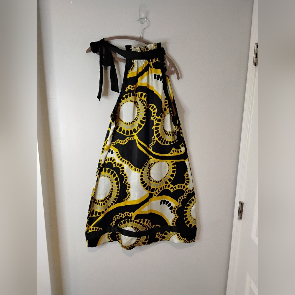 Yellow and Black Patterned Skirt